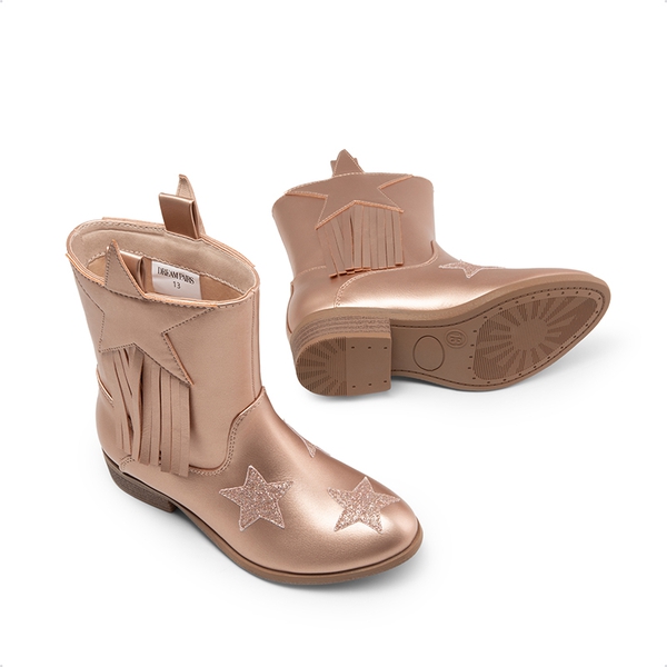 Kids Star Tassel Cowgirl Boots - ROSE GOLD - 4